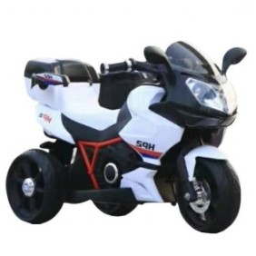 Motocicletta elettrica con batteria per bambini Novokids™ Moto GP Sport, 3-6 anni, max 30 kg, con suoni, 3 ruote, retromarcia, bianco e nero