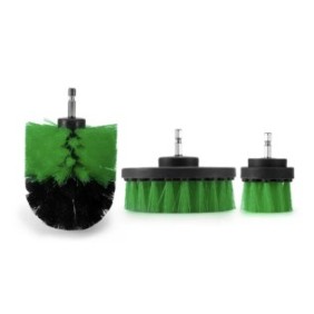 Set di 3 spazzole per trapano elettrico o pneumatico da dettaglio auto, colore verde