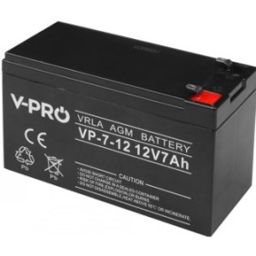 Accumulatore stazionario (batteria) 12V 7 Ah AGM PRO VRLA senza manutenzione, per UPS, centrale d'allarme, sirena esterna