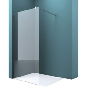 Parete doccia walk-in, EGO-01K, vetro di sicurezza 8 mm, 70 cm, trasparente, stabilizzatore rotondo, effetto loto