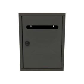 Cassetta postale metallica Bigshot H2805, 260x200x75 mm, con fessura, serratura a chiave, nera