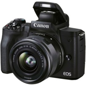 Fotocamera mirrorless Canon EOS M50 Mark II, 24,1 MP, 4K, Wi-Fi, nera + obiettivo EF-M 15-45mm
