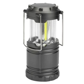 Lanterna da campeggio pieghevole con 3 LED e maniglia, 8 W, Grigio/Cromo, 19x8,6 cm
