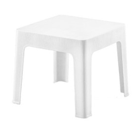 RAKI tavolo per chaise lounge in pvc bianco 44x44xh41cm
