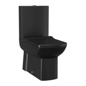 WC monoblocco Creavit Lara Set WC nero opaque con tanko e capoco a chiusura rallentata
