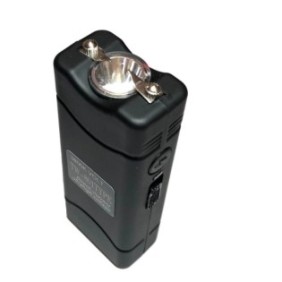 Mini elettroshock TW-801 con torcia per autodifesa, nero, plastica, raggio 1 m