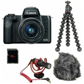 Fotocamera mirrorless Canon EOS-M50 Mark II, 24,1 MP, 4K, Wi-Fi, Nero, kit live streaming