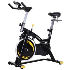 Cyclette Homcom con resistenza magnetica, nera e gialla