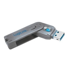 Port Blocker Logilink AU0044, USB-A, contiene 1 chiave, blocca l'uso della porta USB, grigio