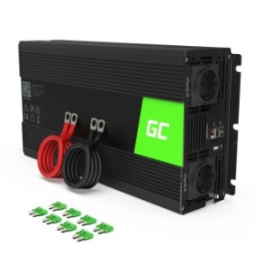 Convertitore di tensione 1500 W/3000 W da 24 V a 230 V Volt USB CC CA Onda sinusoidale pura Cella verde