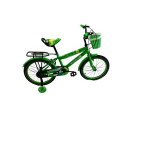 Bicicletta Go Kart 18" Diamon, per bambini da 5 a 9 anni, con cestino portagiochi, ruote ausiliarie, colore verde