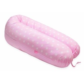 Cuscino Scamp 3 in 1 per gestanti, allattamento, neonati, 150 cm, Rosa Stelle