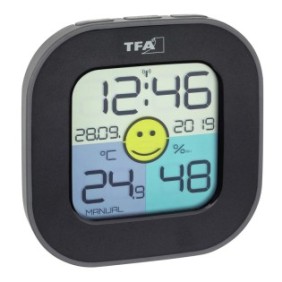 Termometro digitale TFA, Umidità, 0°/+50°C, Nero