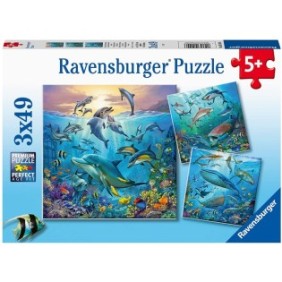 Puzzle Ravensburger - Il mondo sottomarino, 3X49 pezzi