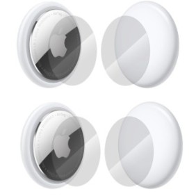 Set di pellicole SILKASE per Apple Airtag, 4 pezzi fronte-retro, silicone rinnovabile, antibatterico