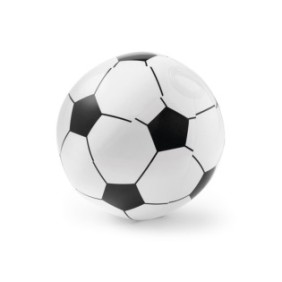 Pallone da spiaggia gonfiabile, bianco e nero con modello classico di pallone da calcio, dalimag