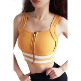 Gilet fitness da donna in spandex, effetto sauna, con cerniera, EFAYN RO, giallo, taglia XL