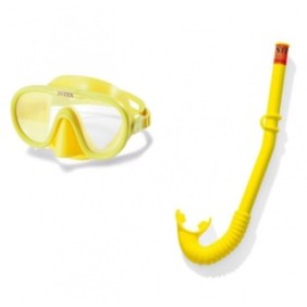 Set da nuoto per bambini Adventurer Intex 55642, maschera / tubo respiratorio, giallo