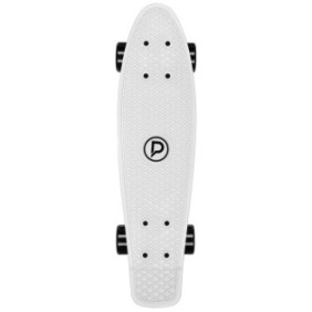 Skateboard, vinile Playlife, plastica, bianco
