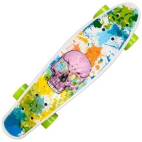 Penny Board Action One 22'', ABEC-7, PU, camion in alluminio, teschio rosa