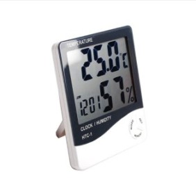 Termometro con display di temperatura e umidità, funzione sveglia, bianco