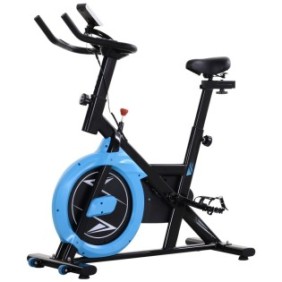 Homcom Fitness Bike, Display LCD, 47 x 104 x 103,5-114,5 cm, Blu/Nero