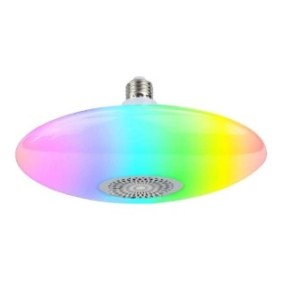 Lampada da parete UFO LED, attacco E27, RGB, altoparlanti integrati, bluetooth, sensori musicali, telecomando, 30 cm