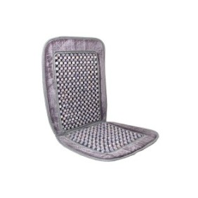 Cuscino per sedia con palline e bordo in peluche grigio, 1 pezzo, 61215 CarCo