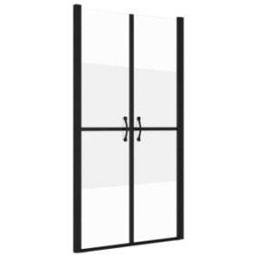 Porta doccia, vidaXL, vetro di sicurezza monostrato-alluminio, nero, 91 x 190 cm