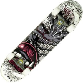 Skateboard Action One ABEC-7, alluminio, 79 x 20 cm, grigio, Vampire Lips