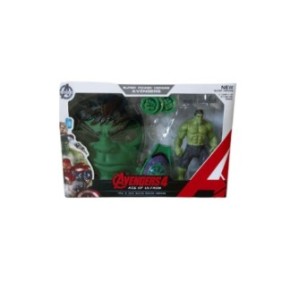 Set di maschere tipo Avengers Hulk, personaggio e lanciatore con 4 dischi, 3 anni+