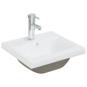Lavabo da incasso con rubinetto del bagno, vidaXL, Ceramica, 42 x 39 x 18 cm, Bianco