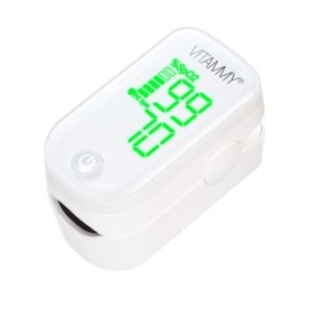 Pulsossimetro Vitammy O2, display LED di facile lettura, misura la saturazione SpO2 e le pulsazioni, Bianco