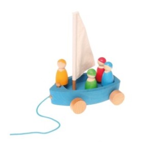 Barca con 4 marinai, Grimm's Spiel und Holz Design
