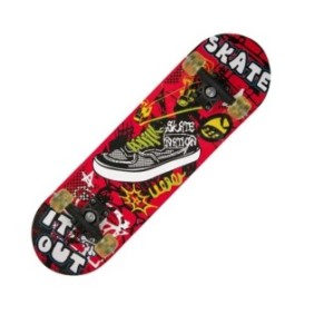 Skateboard KlaussTech, 70x20 cm, leggero, design moderno, adatto ai bambini, materiale in legno, resistente, stampa, multicolore