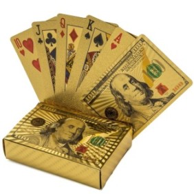 Carte da gioco, Plastica, Dollari modello, Oro