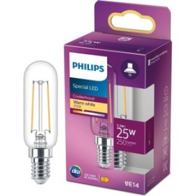 Philips Classic T25L, E14, 2,1W (25W), 250 lm, luce bianca calda (2700K), classe energetica E