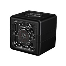 Mini telecamera di sorveglianza/spia, discreta e facile da nascondere, Full HD, rilevamento del movimento, 200 mAh (60 min), supporto e clip, nera