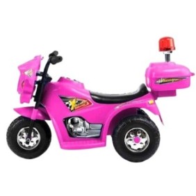 Moto elettrica Jolie 3 ruote con musica e luci, età 2 anni +, colore rosa