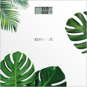 Bilancia pesapersone elettronica Concept VO2000, 180 kg, Vetro, Bianco-Verde, display LCD, valore di misurazione minimo 5 kg