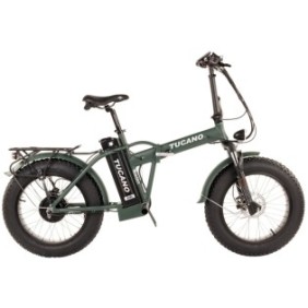 Bicicletta elettrica Tucano, verde, 20 pollici, motore 500 W, batteria agli ioni di litio 48 V 12 Ah