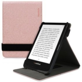 Cover per PocketBook Touch Lux 4/Basic Lux 2/Touch HD 3, Pelle ecologica, Oro rosa, 47288.81