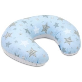 Cuscino da allattamento Bellochi Rigel Star, Cotone, 60x40x15 cm, Blu/Grigio