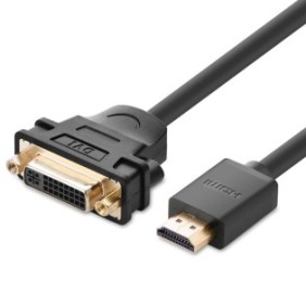 Adattatore bidirezionale Ugreen, DVI (24+5) femmina a HDMI maschio, 22 cm, Nero