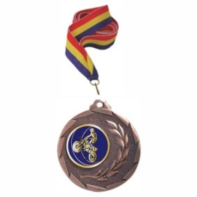 Medaglia di Bronzo Motociclismo Fuoristrada con cordino tricolore da 11 mm
