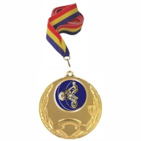 Cordone tricolore da 11 mm e Medaglia d'Oro Motociclismo Fuoristrada