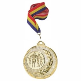 Medaglia d'Oro Bodybuilding con cordino tricolore da 11 mm