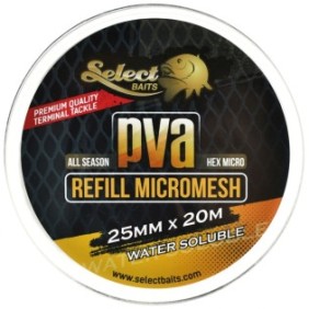 Rete di riserva PVA Select Baits Micromesh Refill, diametro 25mm, lunghezza 20m