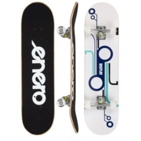 Skateboard in legno, Enero, 79x20x9 cm, Nero, 1030937