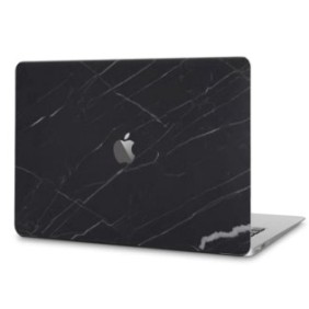 Skin per laptop per Apple MacBook 12 2015, Nuova tecnologia di protezione, Design intelligente, Colla completa, Installazione semplice, Marmo, Nero
